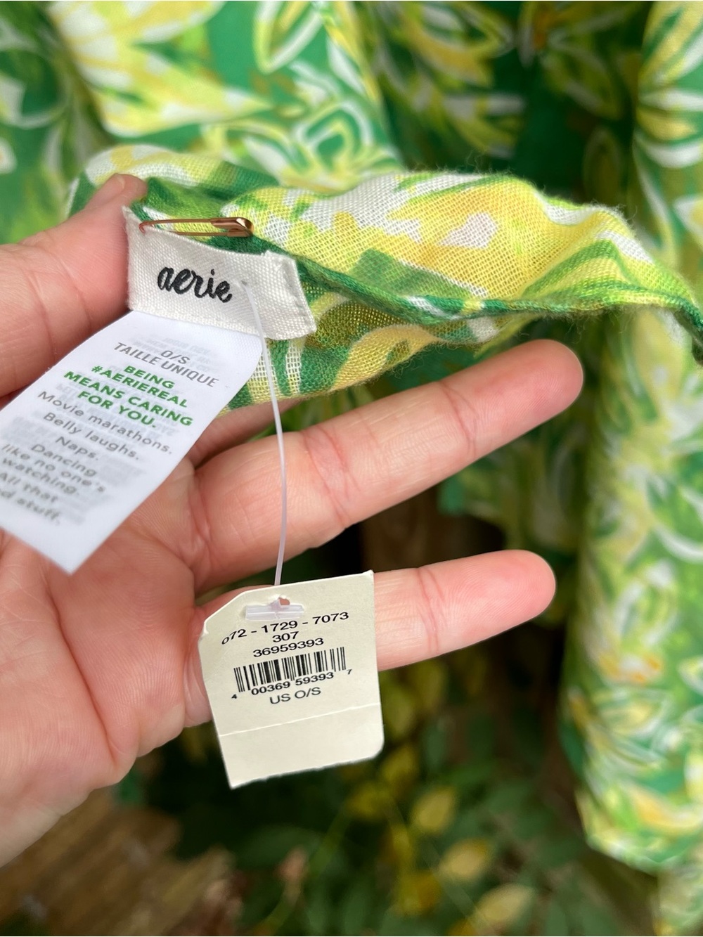 aerie Green Floral Swim Sarong - Picture 3 of 3
